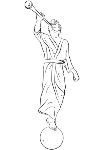 Angel Moroni Coloring Page